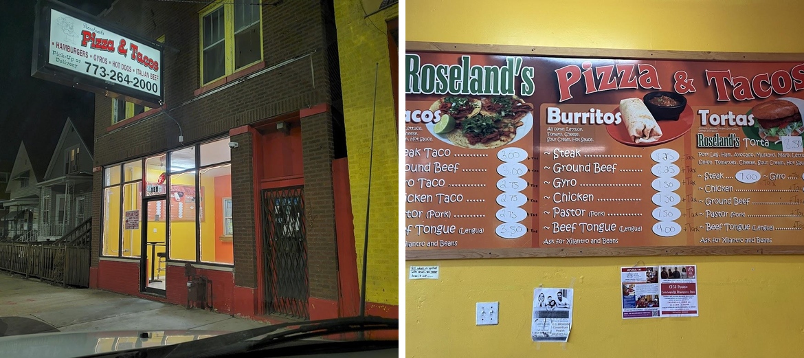 Roseland Pizza & Tacos Menu